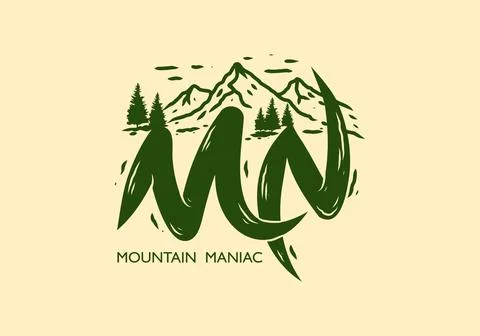 MN initial letter mountain illustration Stock Illustration