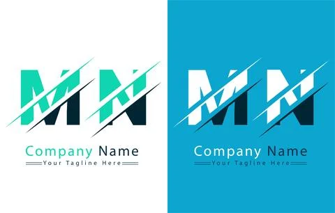 MN Letter Logo Vector Design Concept Elements Illustrazione stock
