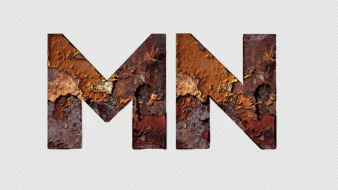 M,N - Letter Rusty Effect Animation, Alpha Channel Stock Footage 236956193