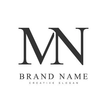 MN trendy logotype template. Initial letter m and n classic font style. Cre.. Stock Illustration