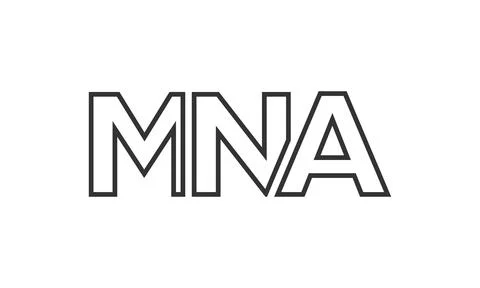 MNA logo design template with strong and modern bold text. Initial based ve.. Illustrazione stock