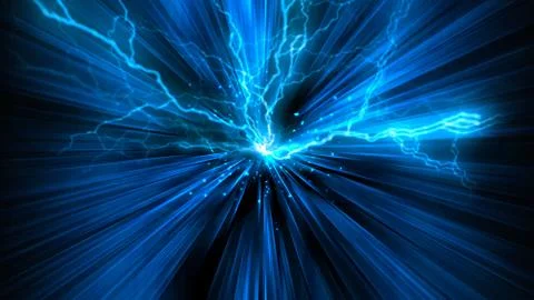 Mnay bright flash lighting, this is big storm concept, 3d render computer gen Stock Illustration