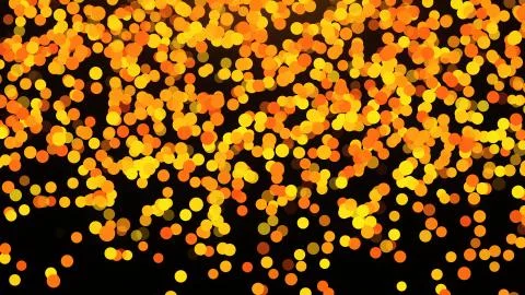 Mnay gold falling round particles in space, celebratory 3d render background for Stock Illustration