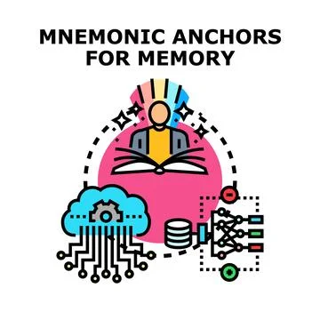 Mnemonic anchors for memory concept illustration イラスト素材