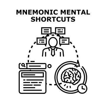 Mnemonic mental shortcuts aiding memory and learning process イラスト素材