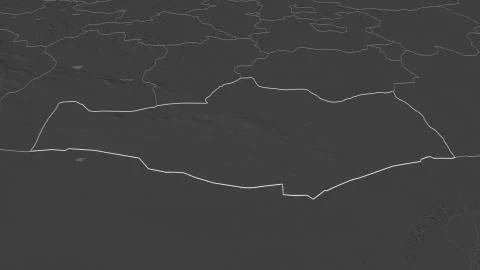 Mngovi, Mongolia. Bilevel elevation map with surface waters Stock Illustration