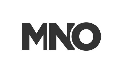MNO logo design template with strong and modern bold text. Initial based ve.. Illustrazione stock