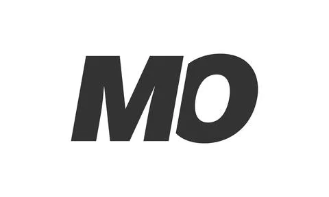 MO Techno Editable Font Logo For Corporate Branding. Bold, Futuristic Desig.. Stock Illustration