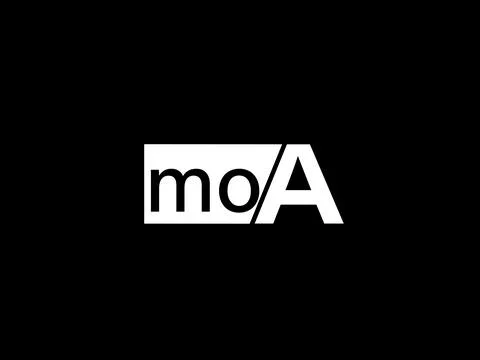 MOA Logo and Graphics design vector art, Icons isolated on black background Illustrazione stock