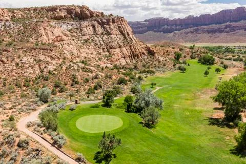 Moab Golf Course 4th Green Stock Photos