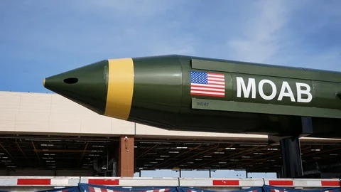 A MOAB - Massive Ordnance Air Blast - at the Tinker Air Show in Oklahoma Stock Footage 109326565