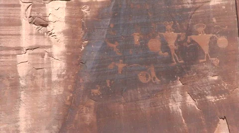 Moab petroglyphs 1 Stock Footage 663714