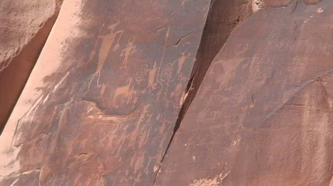 Moab petroglyphs 2 Stock Footage 663778