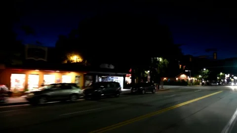 MOAB, UT - JULY 2019: Moab streets at night in summer season Stock Footage 243518042