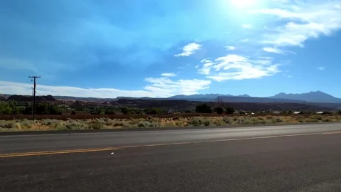 Moab, Utah August 06 2023 Driving desert city Видео 304632656