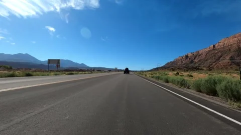 Moab, Utah August 06 2023 Driving desert city 스톡 동영상 304645404