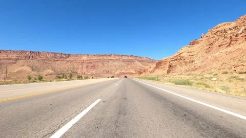 Moab, Utah August 06 2023 Driving desert city Stock Footage 304652483