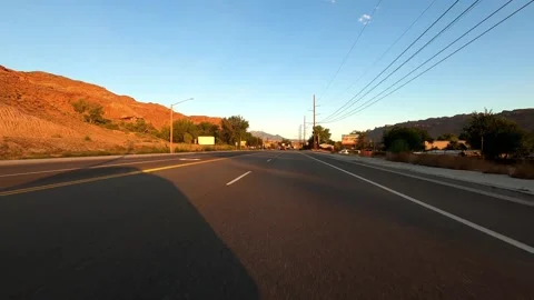 Moab, Utah August 07 2023 Driving Route 128 Colorado River Stock Footage 304088903