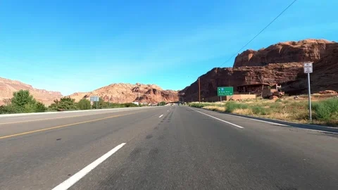 Moab, Utah August 07 2023 Driving Potash Road Видео 304193328