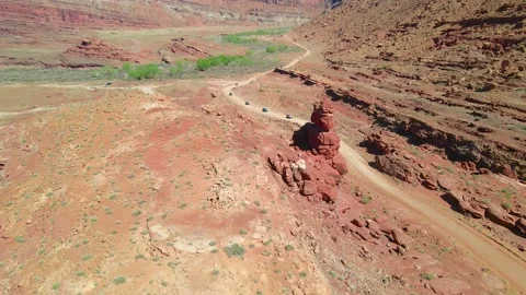 Moab, Utah | Jeeps off-roading through canyon Stock Footage 182686826
