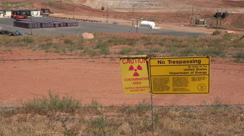 Moab Utah UMTRA uranium radiation contamination cleanup 4K Stock Footage 52699109