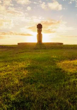 Moai on Easter Island, Chile Stock Photos
