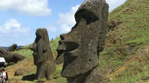 Moai on Easter Island Stock-Footage 11386517