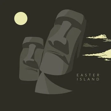 Moai - Easter Island Statues - Stock Illustration Stock Illustration