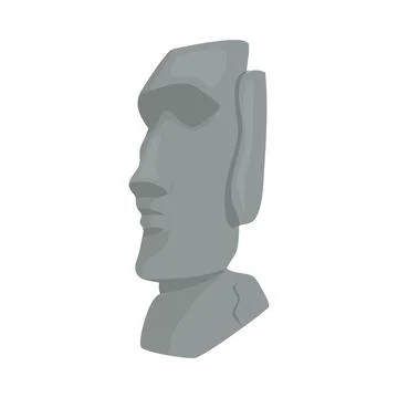 Moai face statue design Stock Illustration