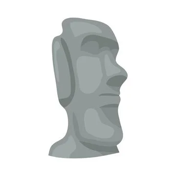Moai face statue Stock Illustration