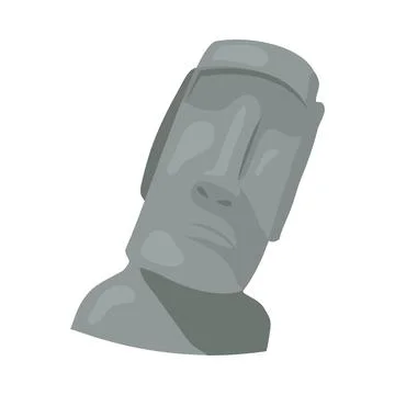Moai face statue illustration Stock Illustration