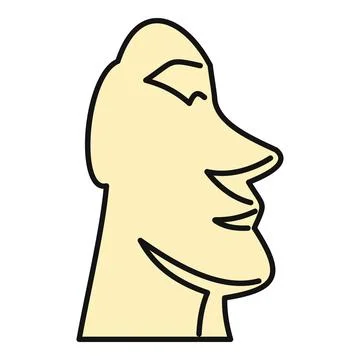 Moai monolith stone head profile illustration Stock Illustration