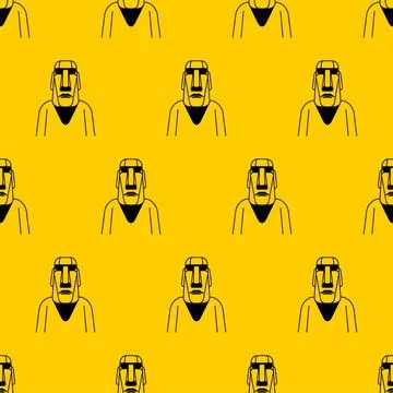 Moai pattern seamless. Easter Island idol background. ancient statues. vector Illustrazione stock