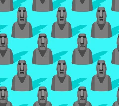 Moai pattern seamless. Easter Island idol background. ancient statues. vector イラスト素材