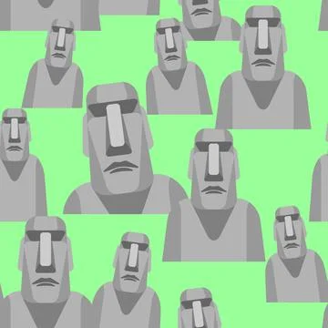 Moai pattern seamless. Easter Island idol background. ancient statues. vector イラスト素材