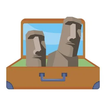 Moai statue of easter island design Stock Illustration
