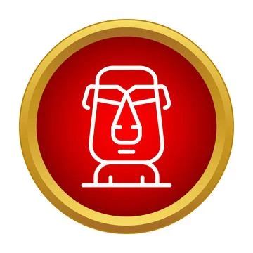 Moai statue icon representing ancient culture and travel Stock Illustration