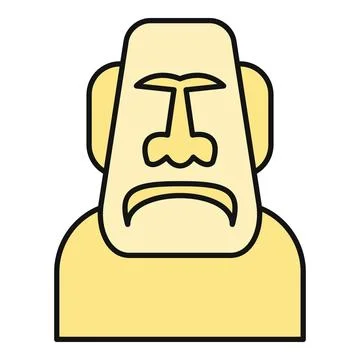 Moai statue icon representing history and culture Stock Illustration