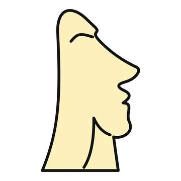 Moai statue illustration of easter island culture Stock Illustration