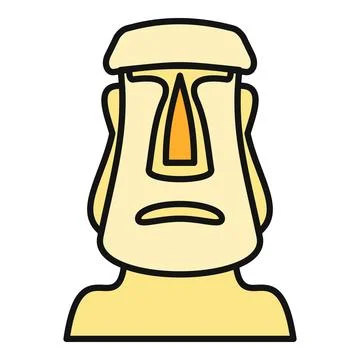 Moai statue monument symbol of easter island culture Stock Illustration