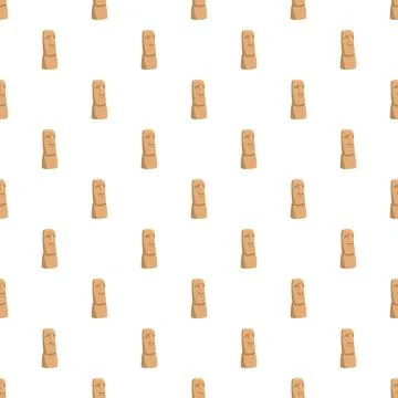 Moai statue pattern representing easter island culture Stock Illustration