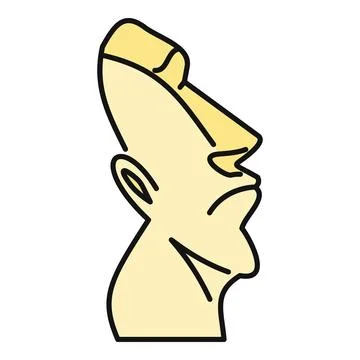 Moai statue representing rapa nui ancient culture icon Stock Illustration
