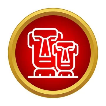 Moai statues icon representing easter island culture and travel Stock Illustration