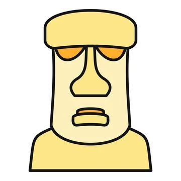 Moai stone head representing ancient rapa nui culture Stock Illustration