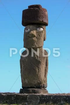 Moai at Tahai on Easter Island Stock Photos