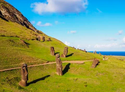 Moais on Easter Island, Chile Stock Photos