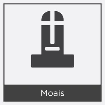 Moais icon isolated on white background Free Stock Illustration