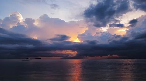 Moalboal Sunset Time Lapse Stock Footage 43067172