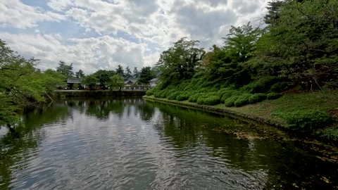 Moat and blue sky Stock Footage 253379401