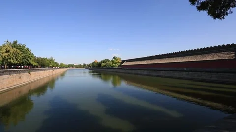 Moat Around the Forbidden City Video stock 203132974